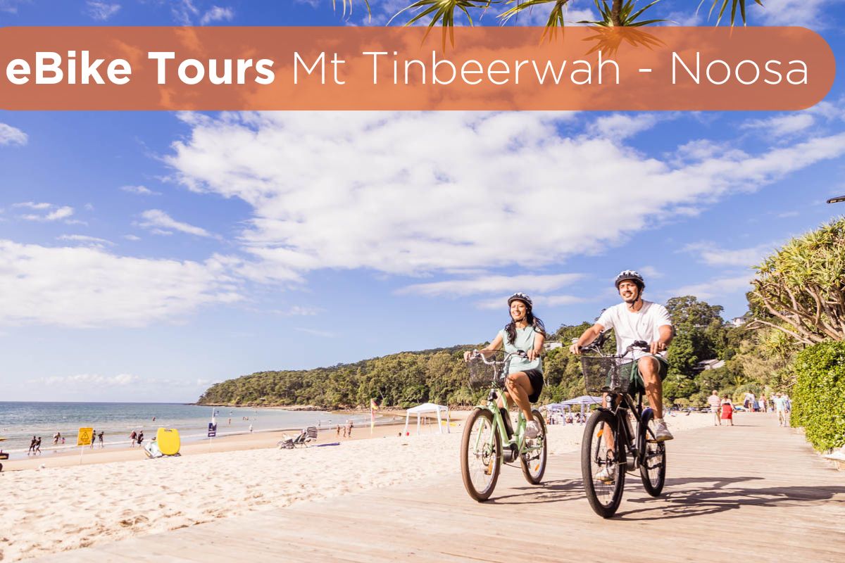 noosa self guided ebike tour. noosa main beach bike ride