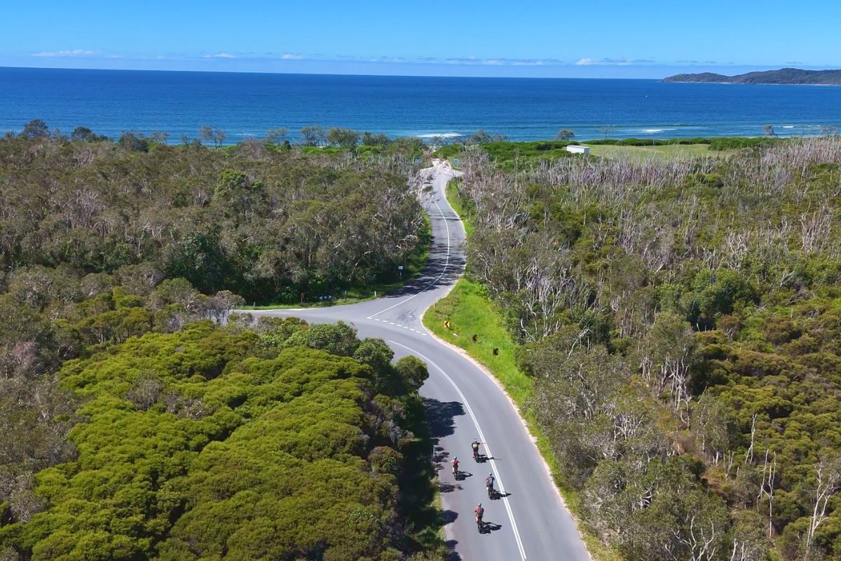 Bikes Riding to stunning view of Noosa North Shore Beach