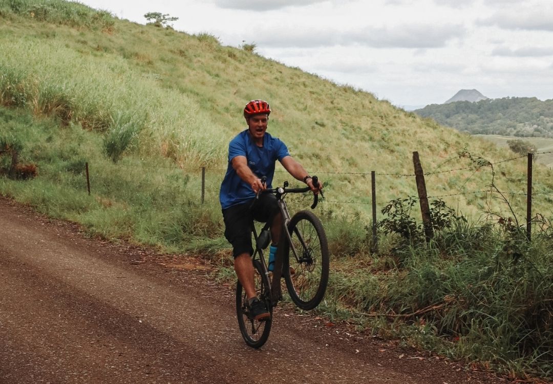 By Earth and Ocean Bike Tours in Noosa Hinterland, having fun in the hills