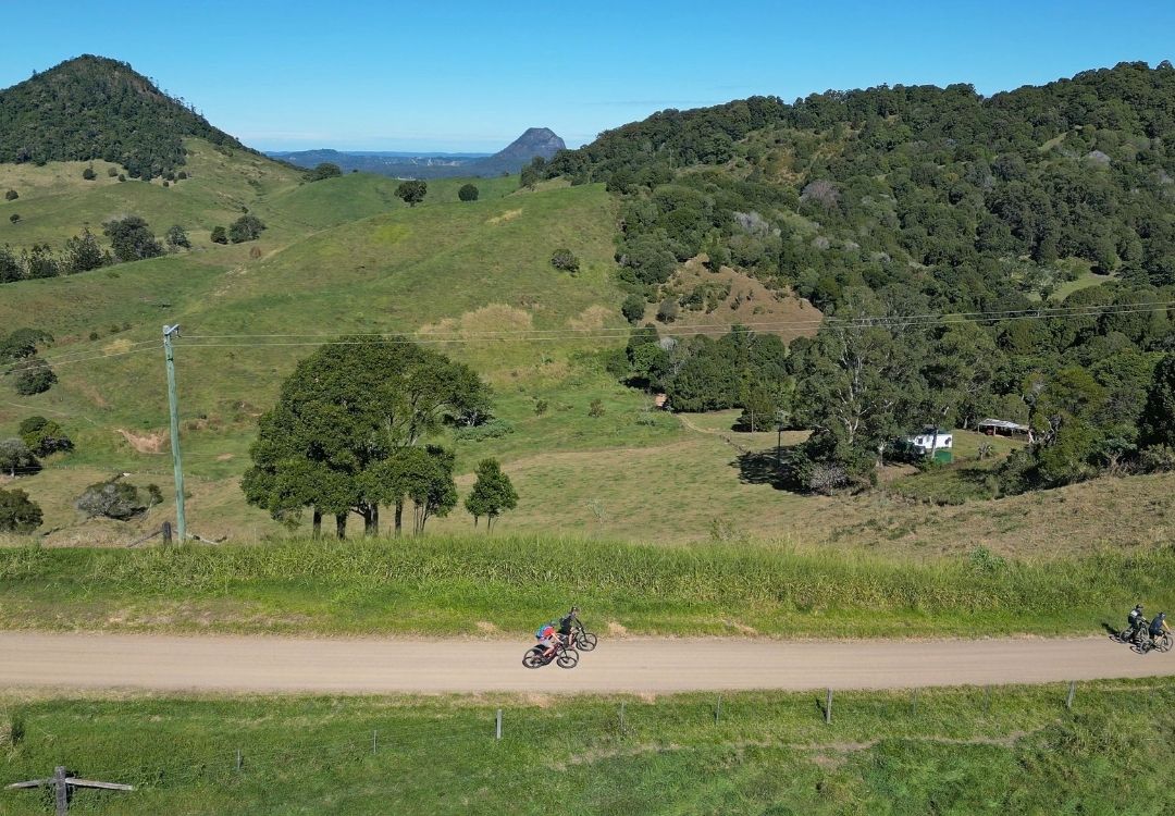 By Earth and Ocean Bike Tours in Noosa Hinterland fully guided through villages and across hills