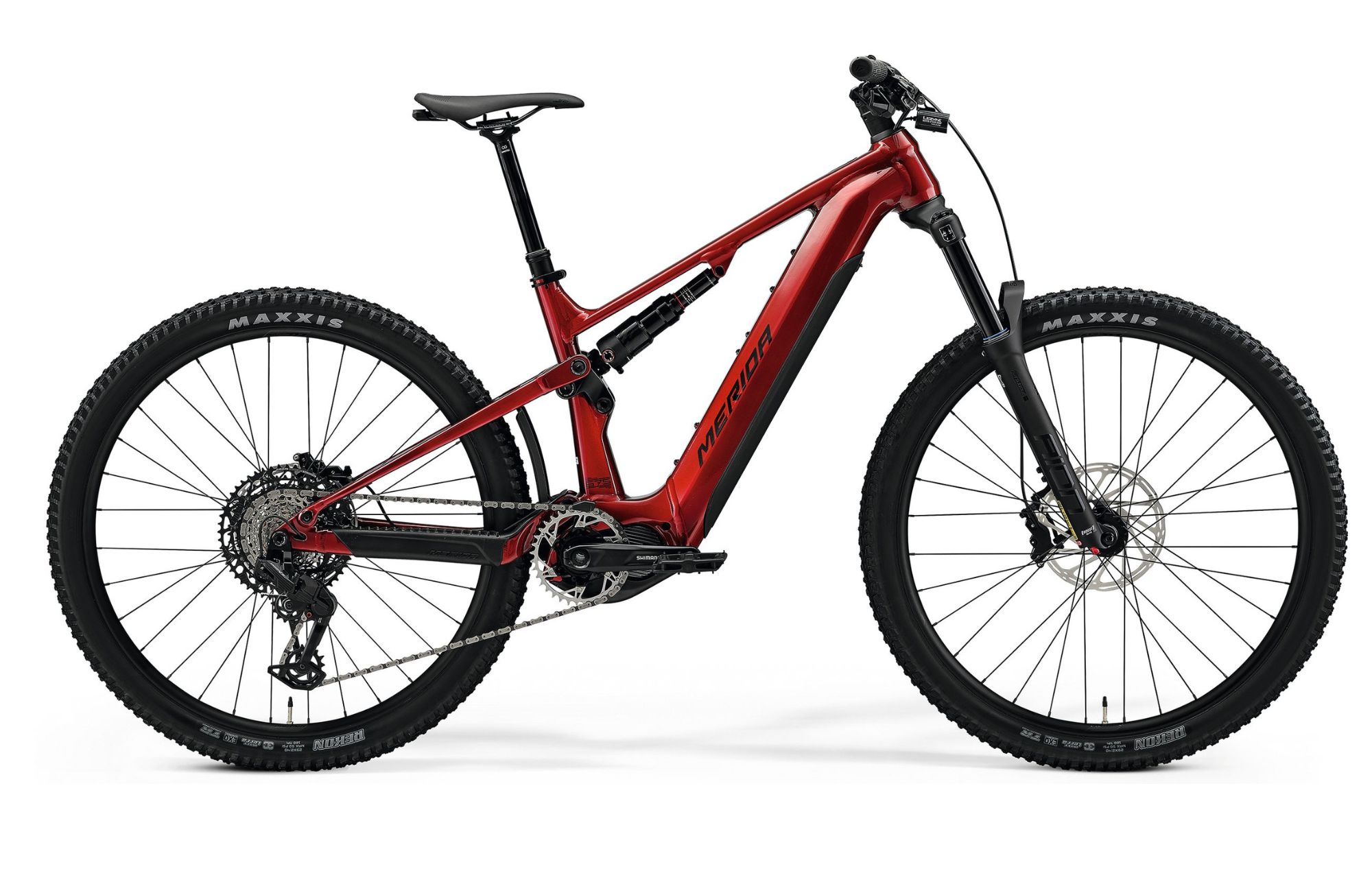 By Earth & Ocean red electric mountain bike