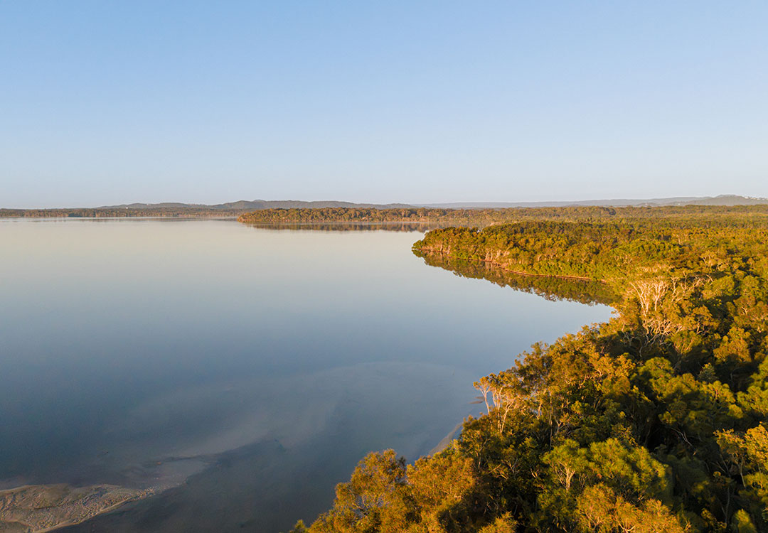 Scenic view across the Noosa waterways